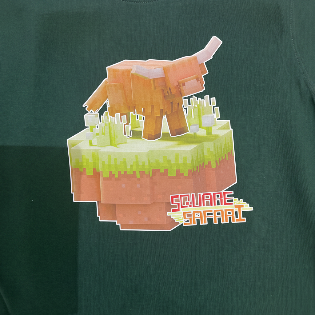 Highland Cow Roaming the Highlands — Square Safari Kids T-Shirt