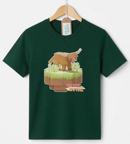 Highland Cow Roaming the Highlands — Square Safari Kids T-Shirt