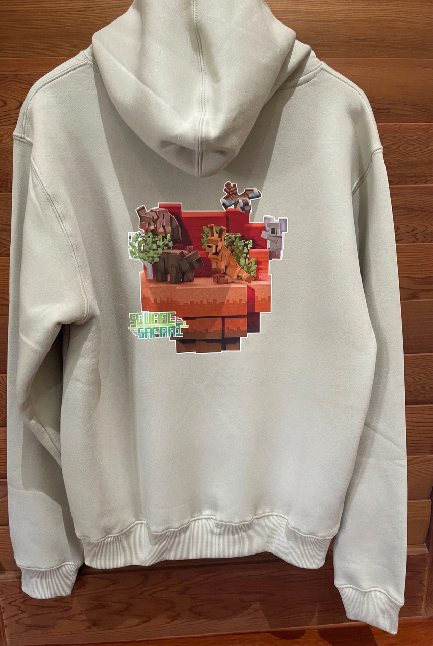 A cosy unisex hoodie featuring Square Safari’s Kimberley Aussie Animals design, created from scratch by Jessica, by hand and without AI.

The midweight brushed fleece combines everyday softness with warmth for cooler days.

The details:

320 GSM poly-blend fleece
Brushed inner lining for softness and warmth
Classic kangaroo pocket
Adjustable drawstrings with easy-to-remove toggles