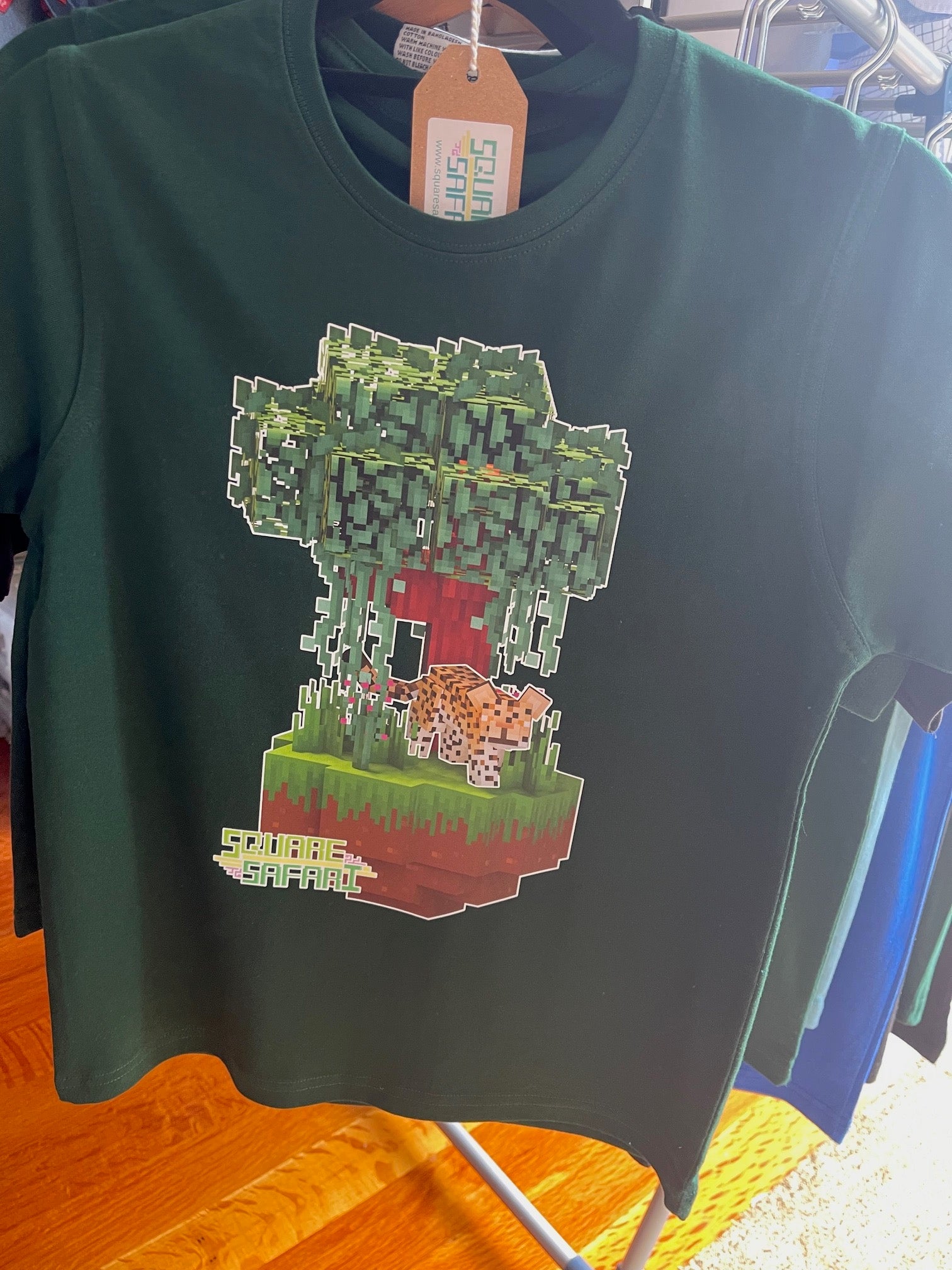Leopard Lurking in the Jungle Square Safari Kids T-Shirt wildlife t shirt, gift ideas for kids who love animals, wildlife lover gift ideas 